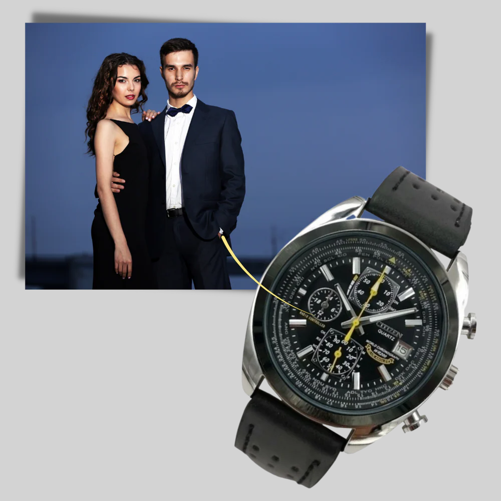 Men's Water-Resistant Quartz Chronograph Watch – Elegant Everyday Accessory