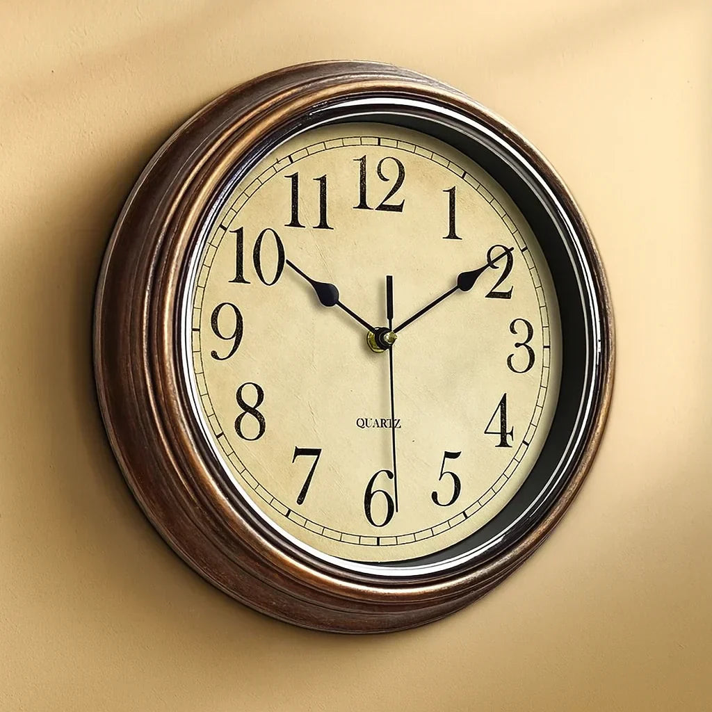 Silent Movement Wooden Wall Clock Decor – Durable Timeless Design for Tranquil Spaces