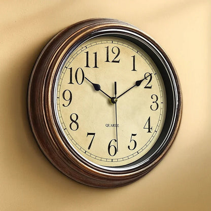 Silent Movement Wooden Wall Clock Decor – Durable Timeless Design for Tranquil Spaces