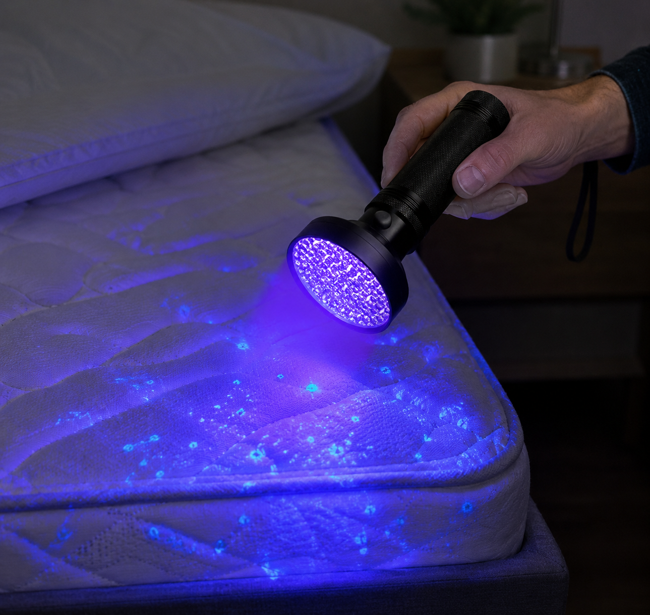 395nm UV Black Light Flashlight with 100 LEDs for Bed Bug Detection and Pet Urine Stains