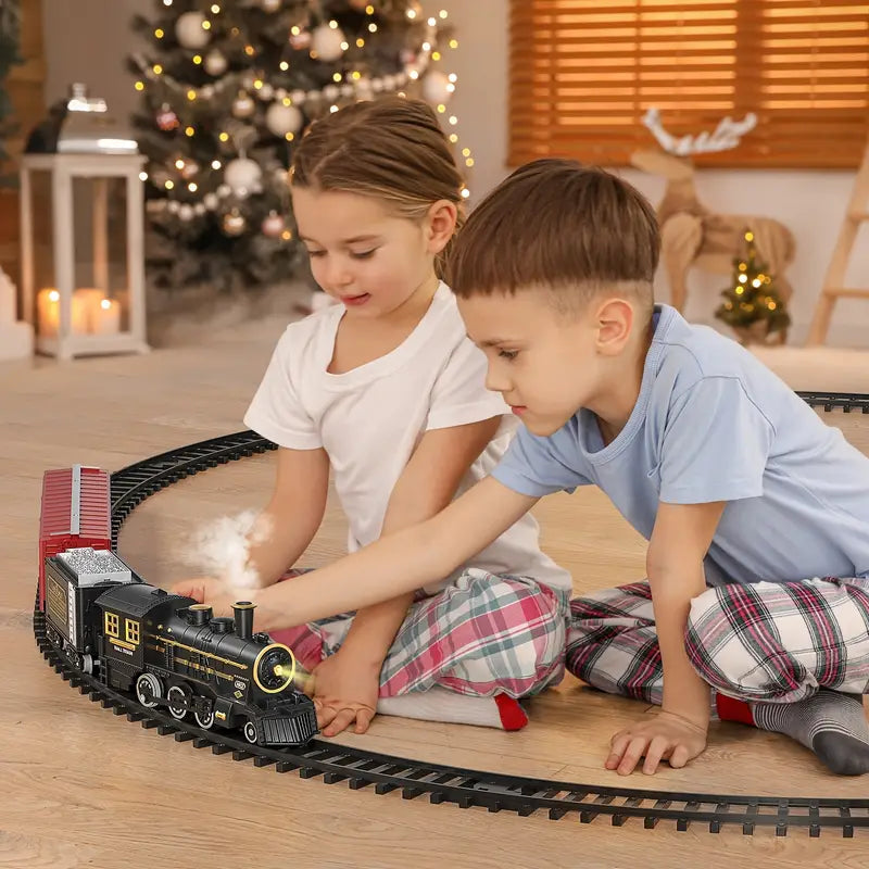Battery-Operated Electric Train Set with Realistic Sounds – Easy to Assemble