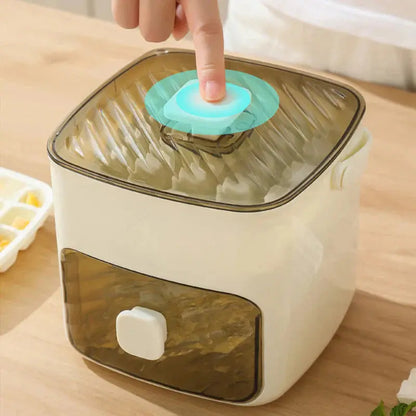 Effortless Ice Maker with Sealed Lid & Tongs - 48 Cube Capacity