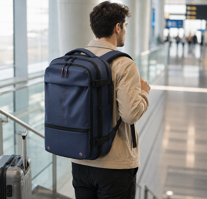 Expandable Travel Backpack with Compression, Wet/Dry Storage and Zipper
