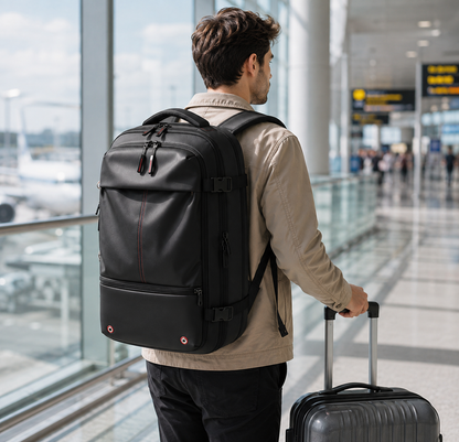 Expandable Travel Backpack with Compression, Wet/Dry Storage and Zipper