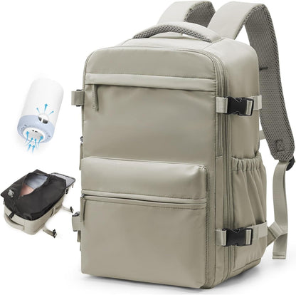15.6in Travel Backpack with Electric Pump – Vacuum Compression Storage