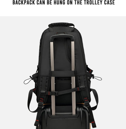 60L Waterproof Laptop Travel Backpack with USB Port and Shoe Holder