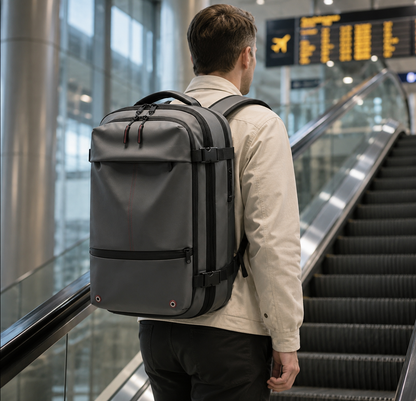 Expandable Travel Backpack with Compression, Wet/Dry Storage and Zipper