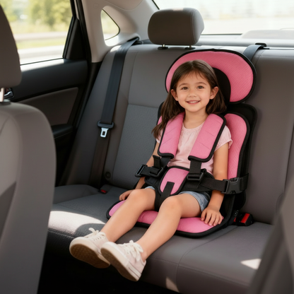Compact Child Booster Seat with Safety Harness for Travel