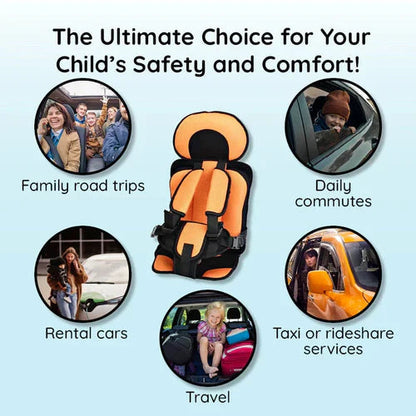 Compact Child Booster Seat with Safety Harness for Travel