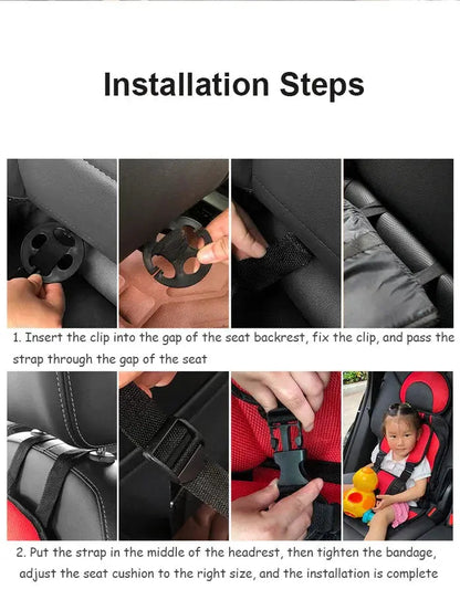 Portable Child Car Seat for Travel - 5-Point Harness & Foldable Design