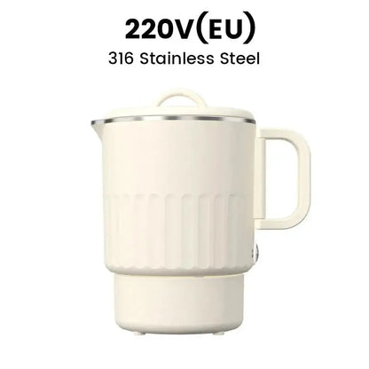 Compact Electric Travel Kettle with Foldable Design for Hot Water