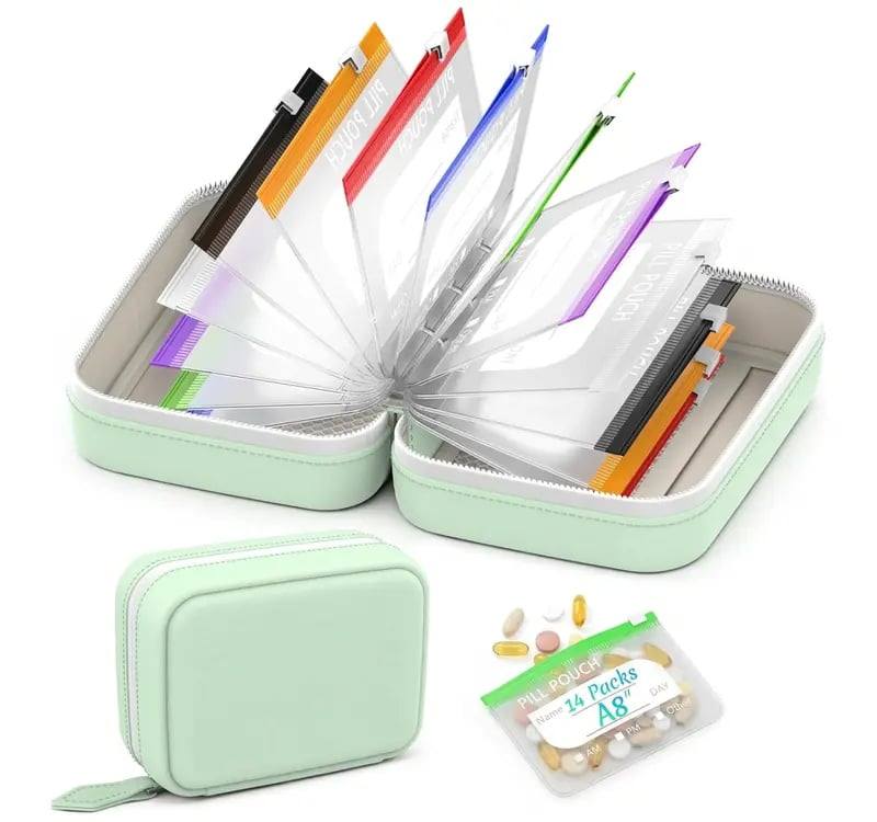 Waterproof Travel Pill Organizer – 14 Color-Coded Compartments for Supplements