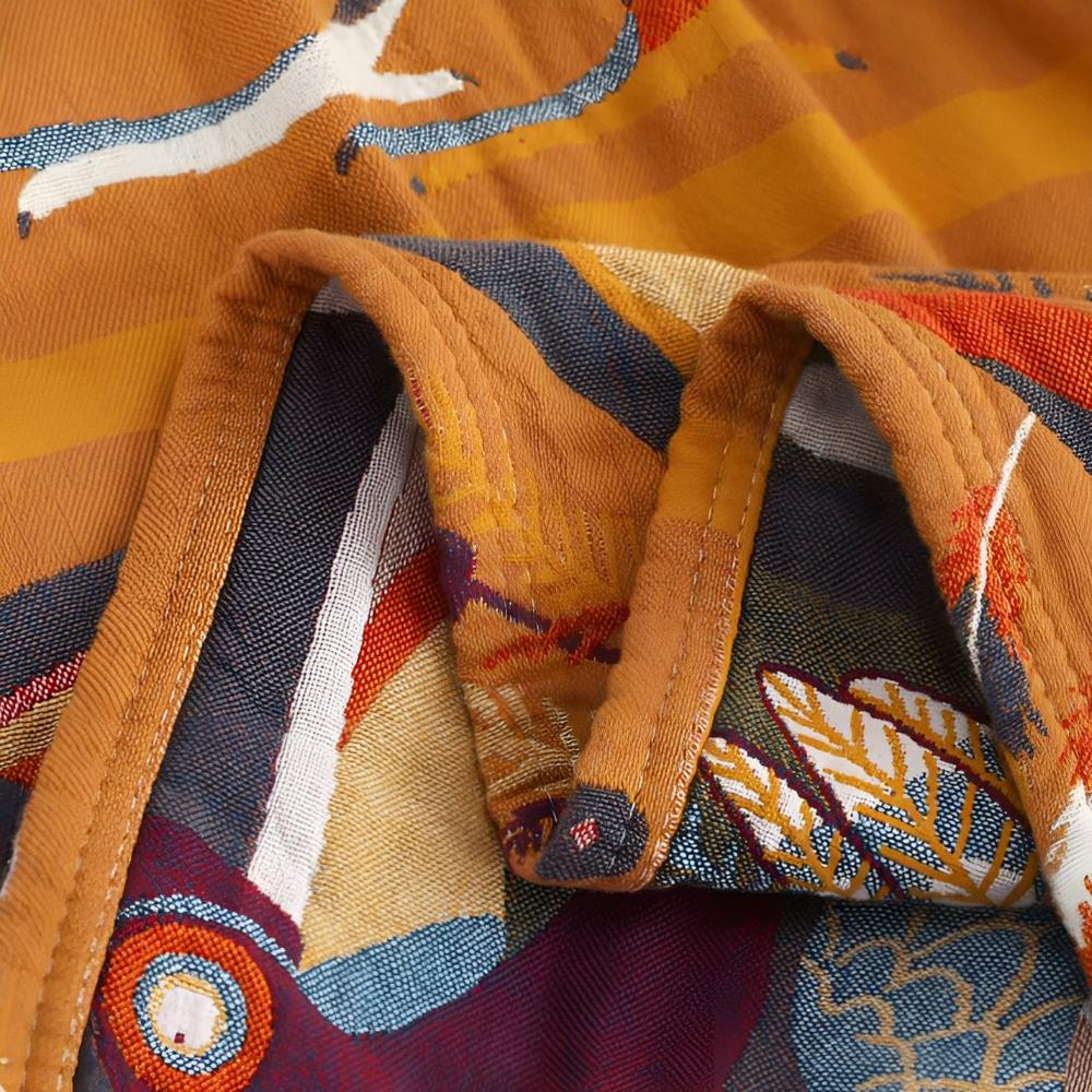 Throw Blanket with Tropical Toucan Design