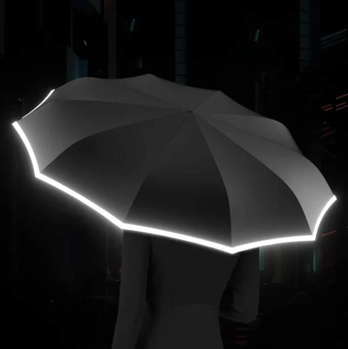 Smart Auto-Open Umbrella with Windproof Design and Safety Trim