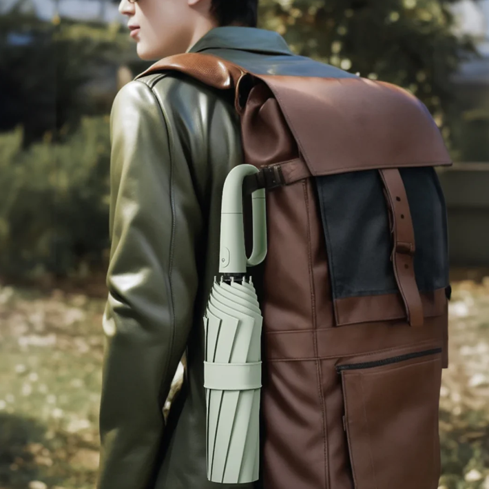 Smart Auto-Open Umbrella with Windproof Design and Safety Trim