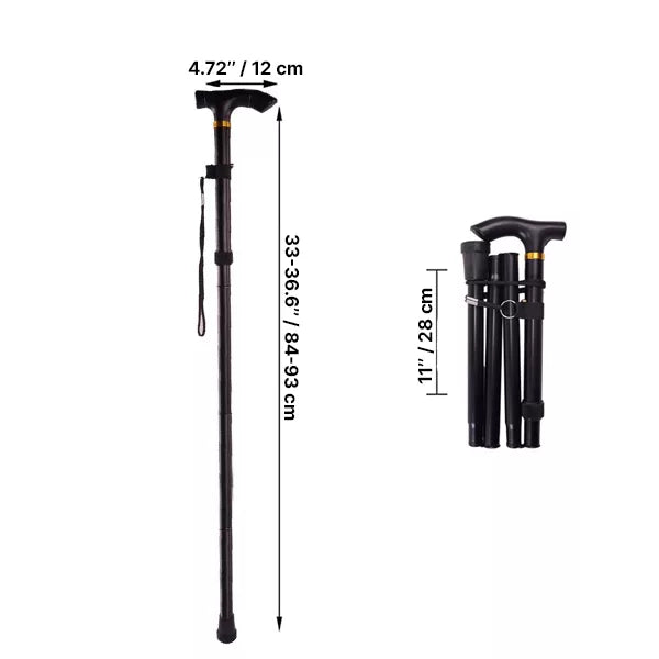 Adjustable Folding Walking Stick with Comfortable Grip