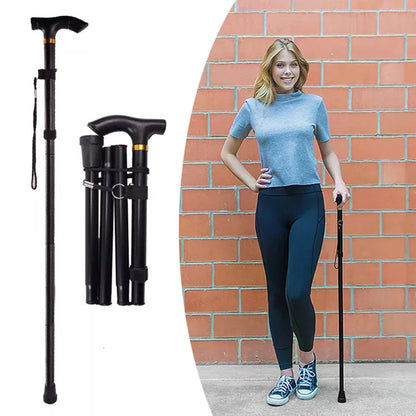 Adjustable Folding Walking Stick with Comfortable Grip