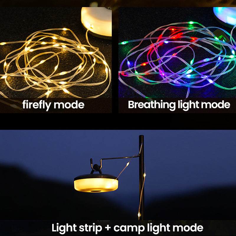 Rechargeable Magnetic Tent Light Strip with Power Bank – Waterproof Camping String Lights for Outdoors