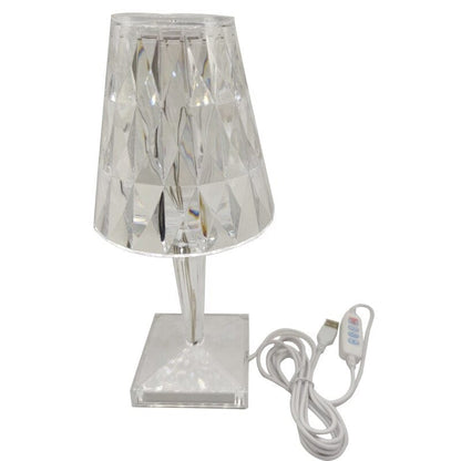 Sophisticated LED Table Lamp with Diamond-Inspired Glow