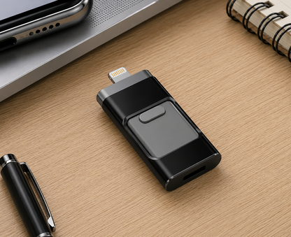 32GB USB Flash Drive with Multi-Connector for iPhone, Android, PC