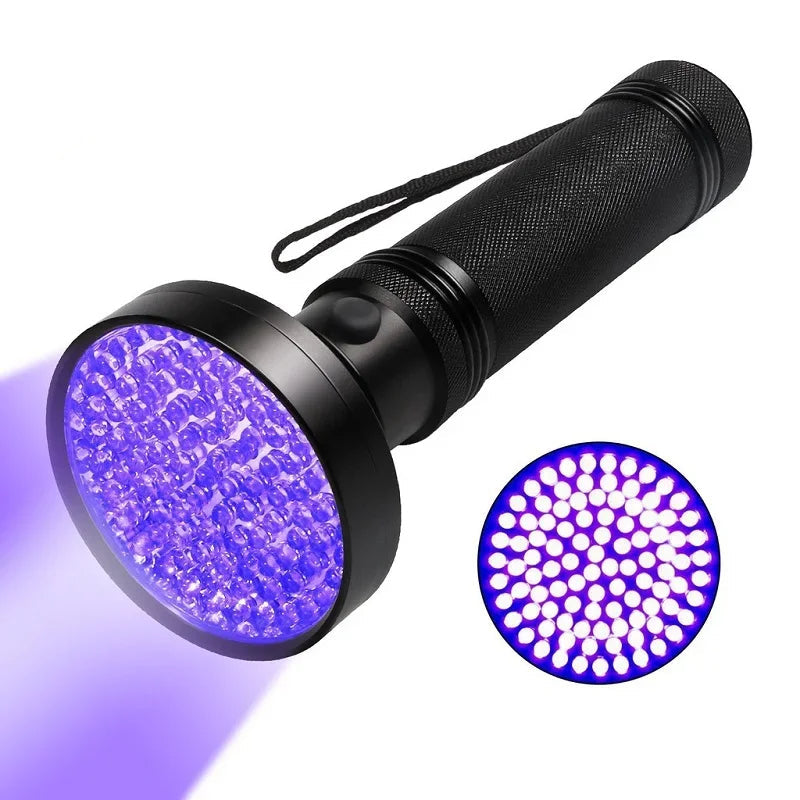395nm UV Black Light Flashlight with 100 LEDs for Bed Bug Detection and Pet Urine Stains