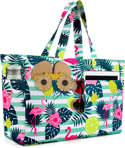 Extra Large Waterproof Beach Bag with Wet Pocket for Outdoor Activities