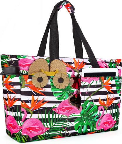 Extra Large Waterproof Beach Bag with Wet Pocket for Outdoor Activities