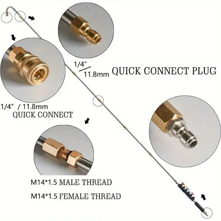 High-Pressure Washer Wand Kit with 5 Nozzle Tips for Easy Outdoor Cleaning