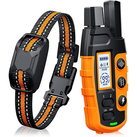 Adjustable Waterproof Dog Training Collar with Shock Functionality