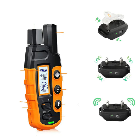 Adjustable Waterproof Dog Training Collar with Shock Functionality