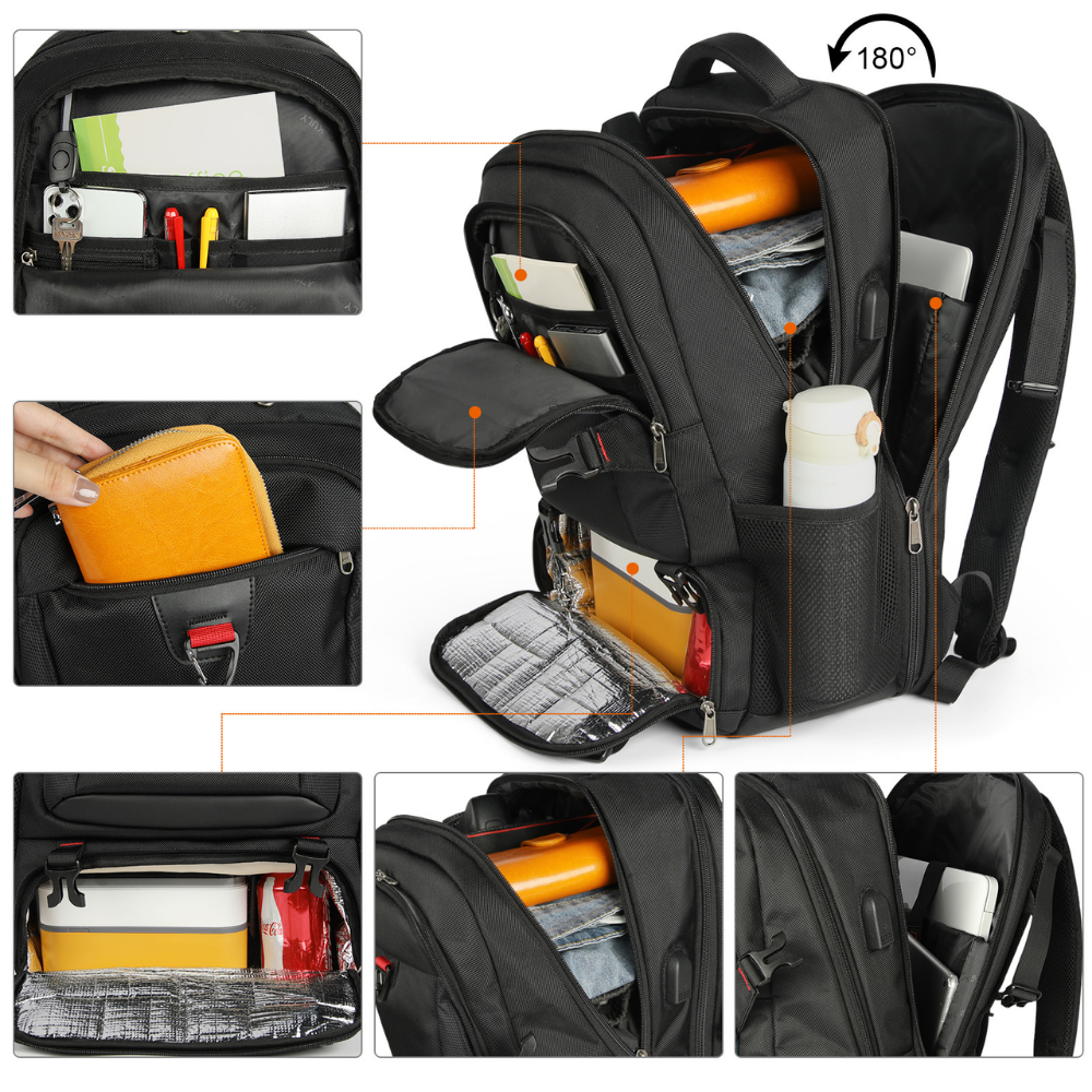 Spacious Travel Backpack with Insulated Section | Organizer for Work and Study