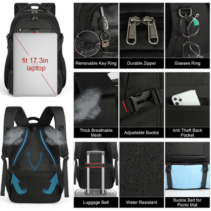 Spacious Travel Backpack with Insulated Section | Organizer for Work and Study