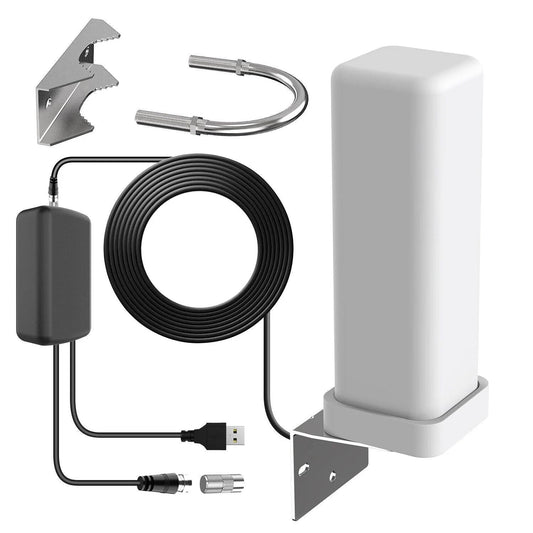 360° Outdoor HDTV Antenna with Smart Signal Booster – 460-Mile Range for Clear HD Channels