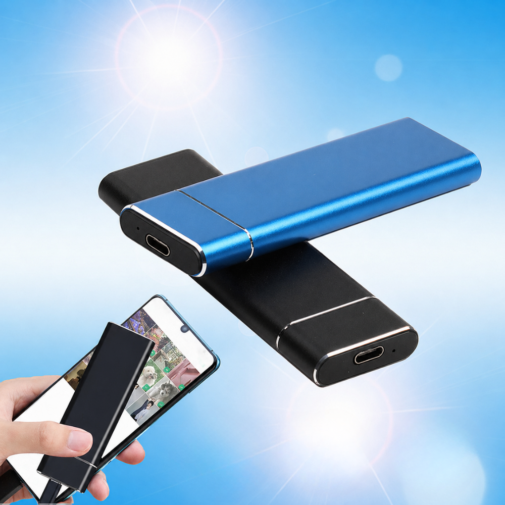 500GB Portable External Hard Drive - Ultra Slim Design with Fast USB-C Transfer