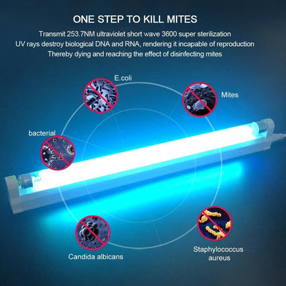8W UVC Air Purifier Lamp - Ultraviolet Germicidal Light for Odor Removal