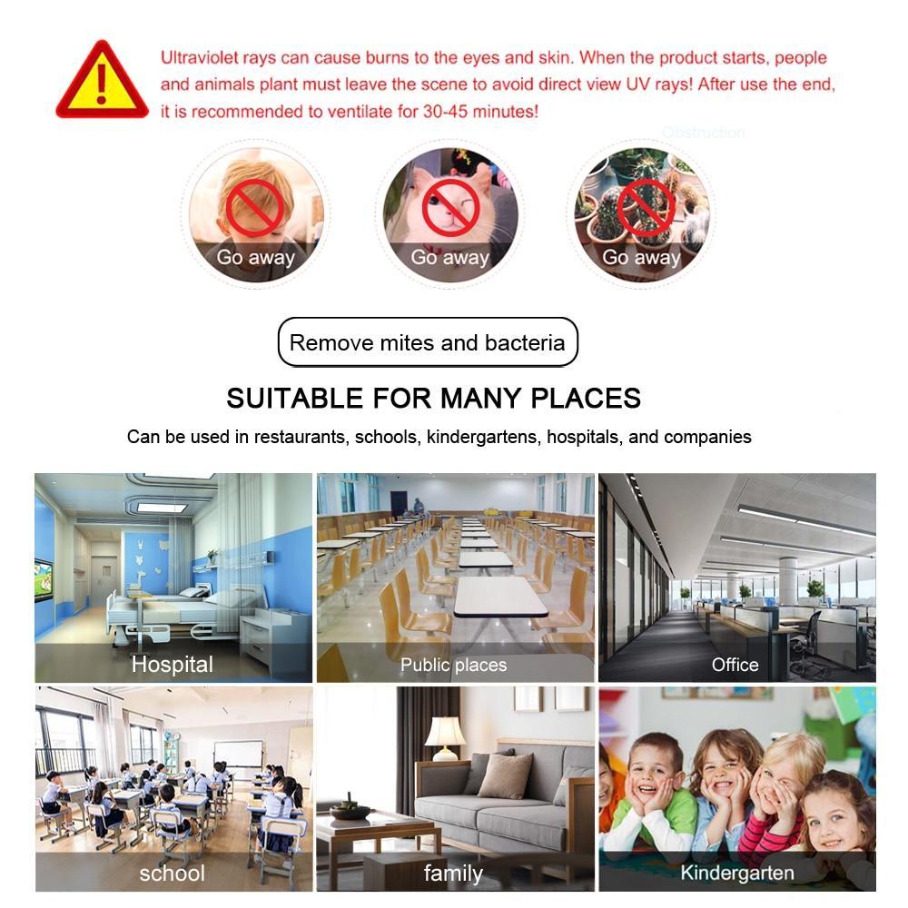 8W UVC Air Purifier Lamp - Ultraviolet Germicidal Light for Odor Removal