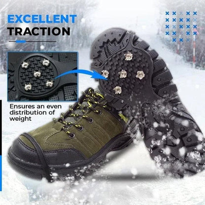 Non-Slip Spikes for Footwear - Ice Crampons with 5 Steel Claws for Hiking and Fishing