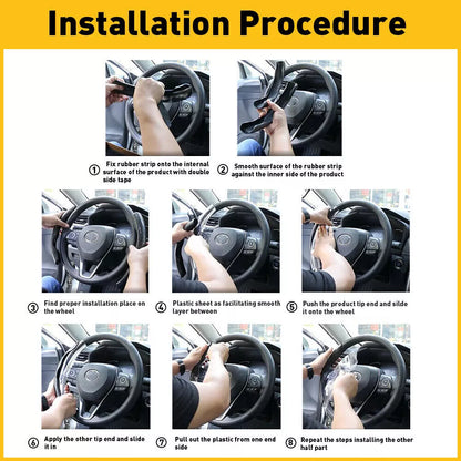 Thin Non-Slip Black Carbon Fiber Steering Wheel Cover for Vehicles