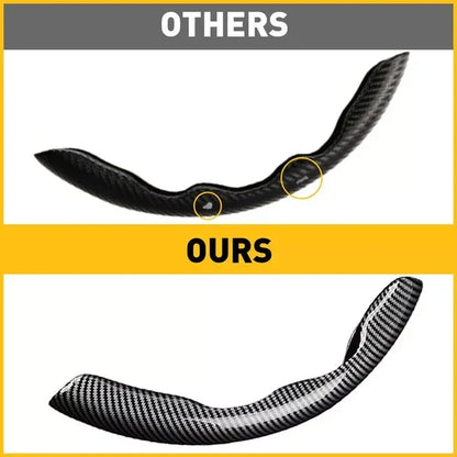 Thin Non-Slip Black Carbon Fiber Steering Wheel Cover for Vehicles