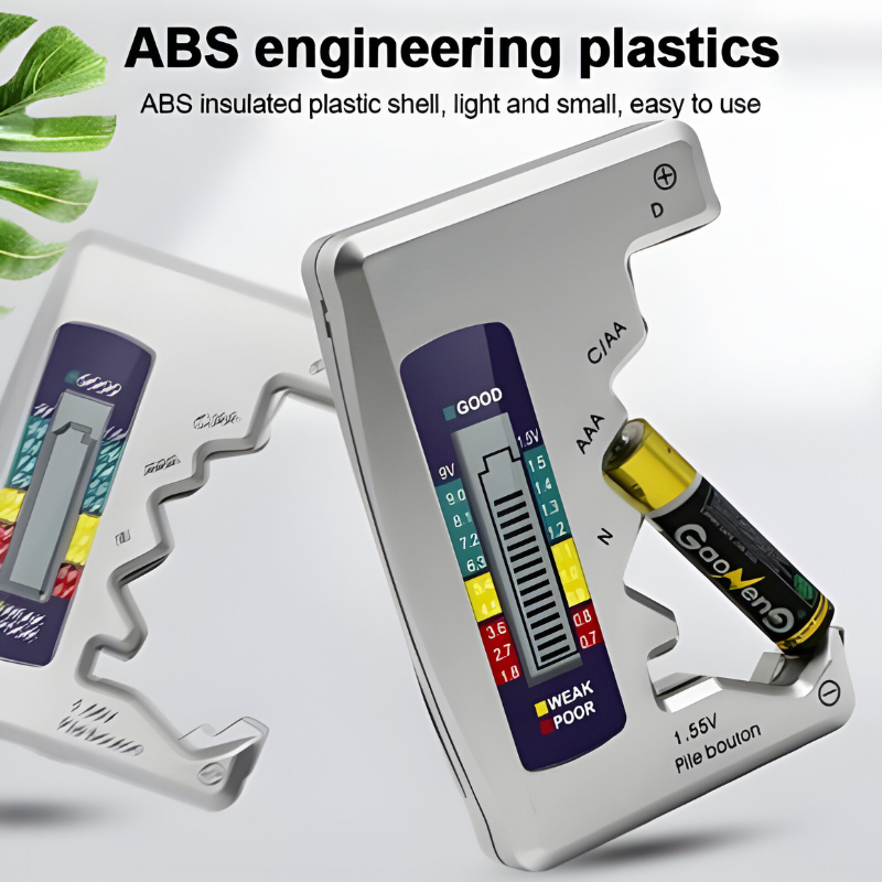 Digital Battery Tester with LCD Screen – Checks AA, AAA, C, D, 9V, and Button Cells
