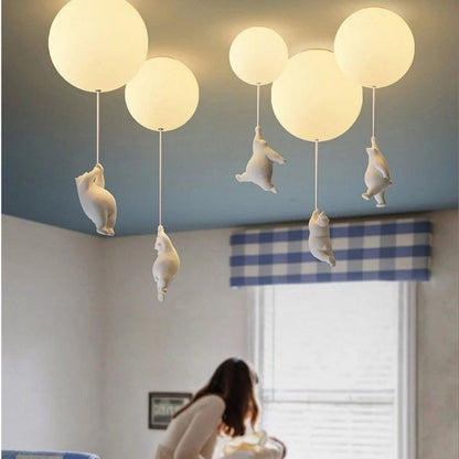Cheerful Bear Balloon Ceiling Fixture for Children's Spaces