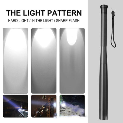 LED Flashlight in Baseball Bat Design – 3 Lighting Modes, Durable Alloy