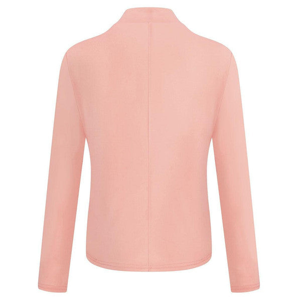Plus Size Women's Longline Casual Coat with Stand Collar and Straight Sleeves