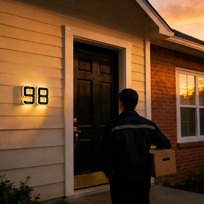 Illuminated House Number Sign - Waterproof LED Display
