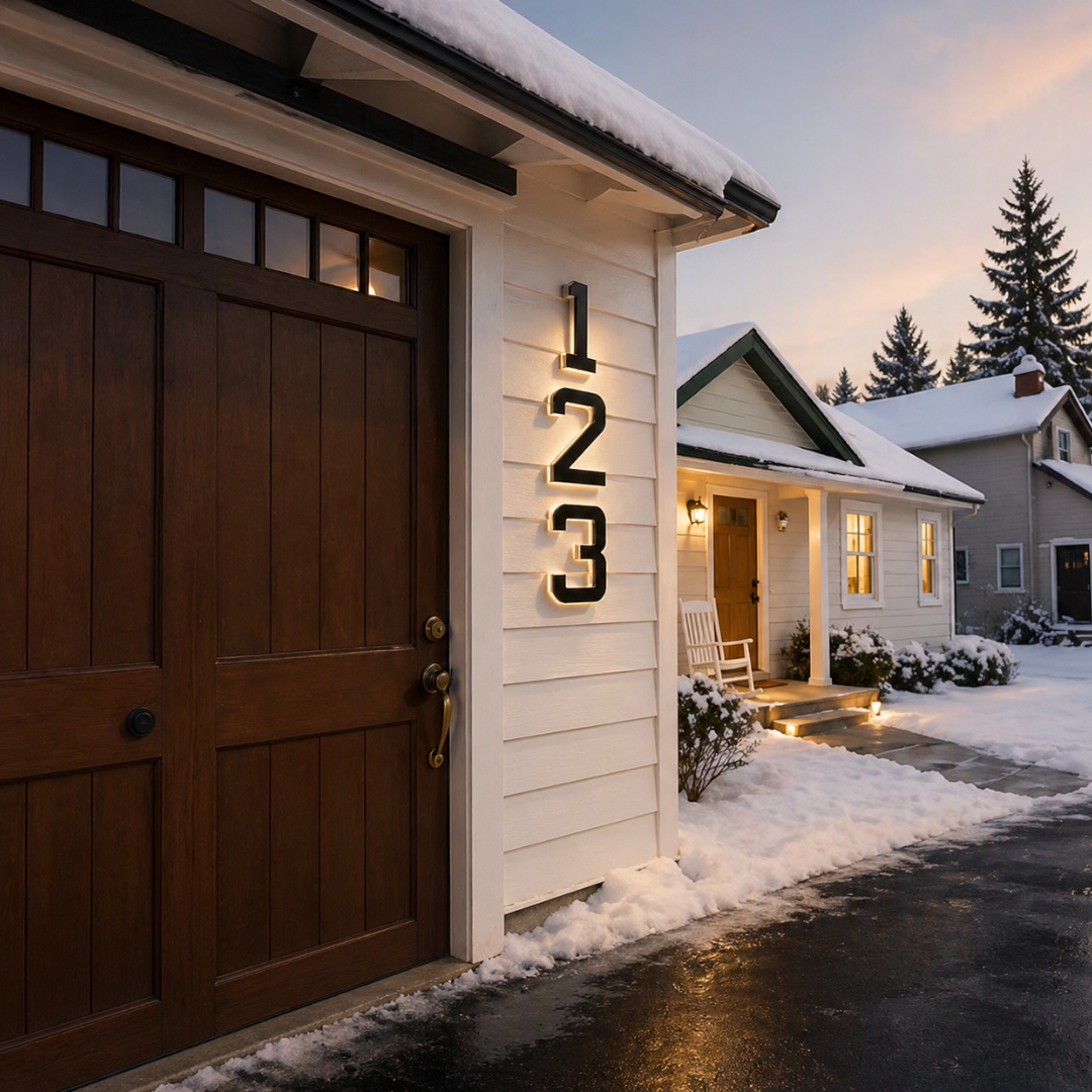 Illuminated House Number Sign - Waterproof LED Display