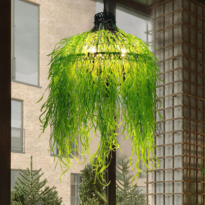 Contemporary 3-Light Chandelier with Plant-Inspired Design