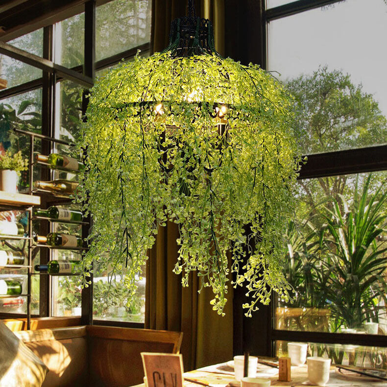 Contemporary 3-Light Chandelier with Plant-Inspired Design