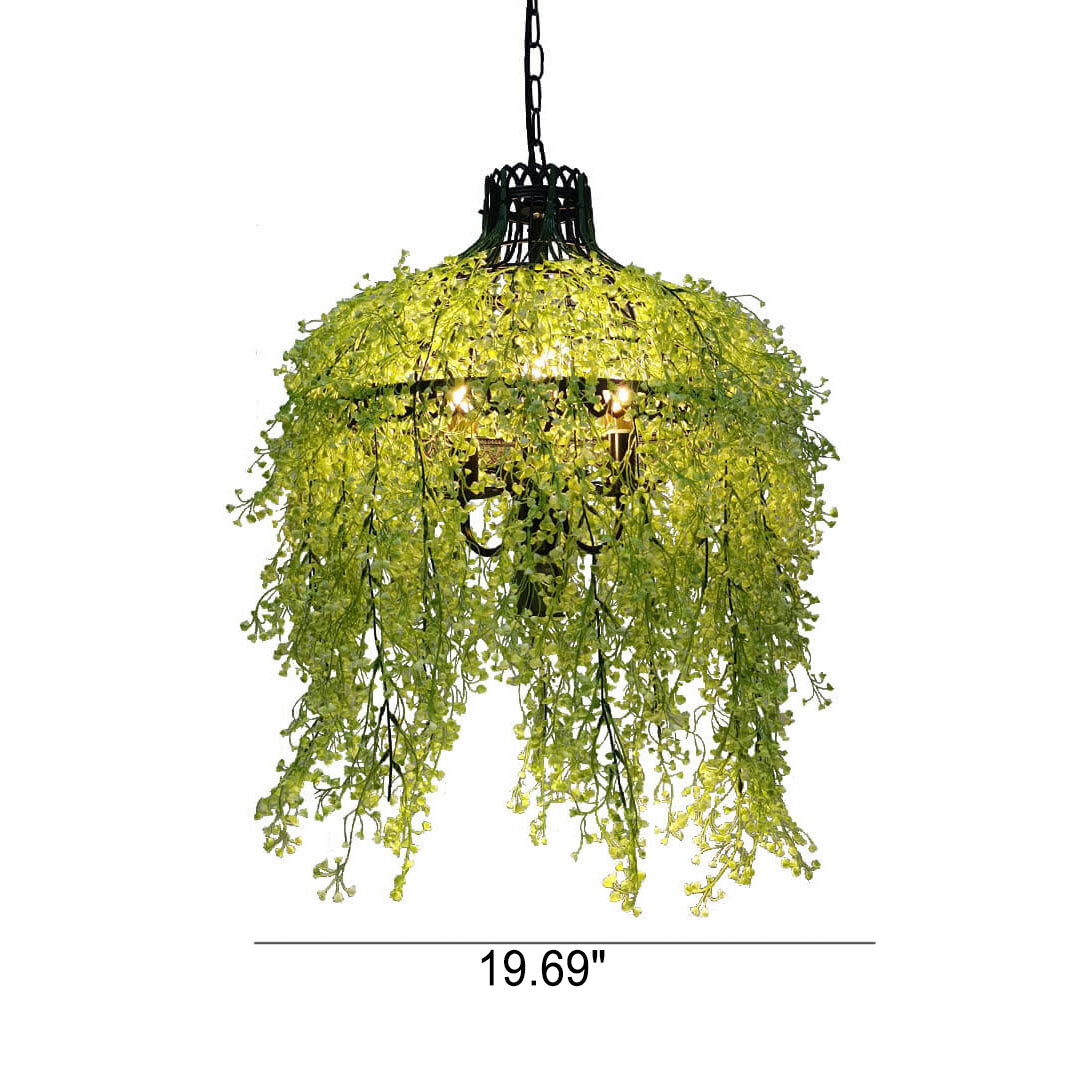 Contemporary 3-Light Chandelier with Plant-Inspired Design