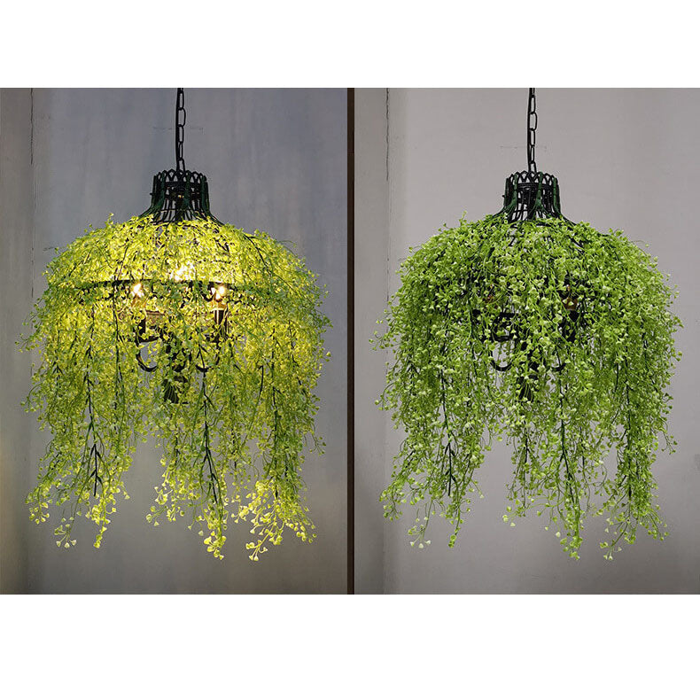 Contemporary 3-Light Chandelier with Plant-Inspired Design