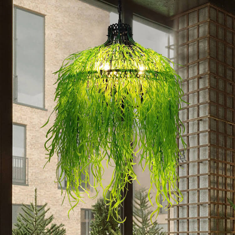 Contemporary 3-Light Chandelier with Plant-Inspired Design
